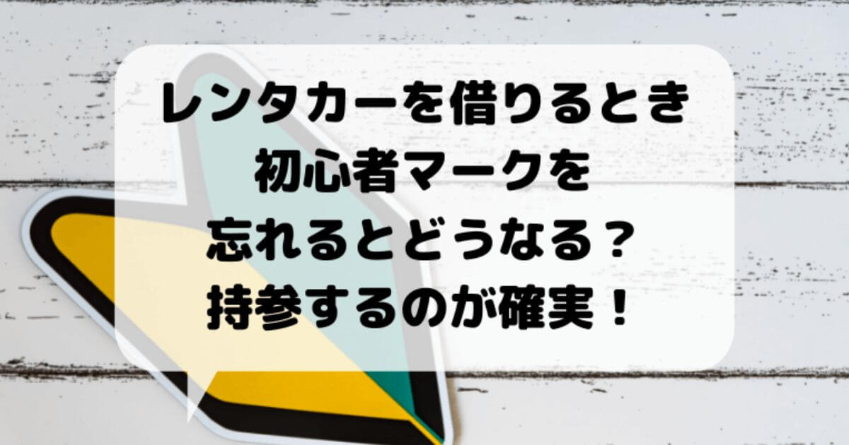 レンタカーを借りるときに初心者マークを忘れたらどうなる 持参するのが確実 とらかめブログ